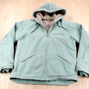Carhartt Sherpa Lined Hooded Canvas Jacket
